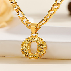 Letter O 304 цепочка с подвеской в виде Фигаро из нержавеющей стали, золотые, Письмо O, 17.72 дюйм (45 см)