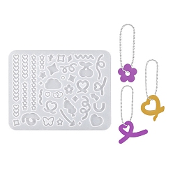 Белый DIY силиконовые формы кулон, формы для литья смолы, для уф-смолы, изготовление изделий из эпоксидной смолы, белые, 105x135x4 мм, внутренний диаметр: 4.5~62x4.5~28 мм