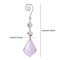 Лиловый Подвесные украшения из стеклянных листьев, ловцы солнца для украшения дома и улицы, сирень, 146 мм