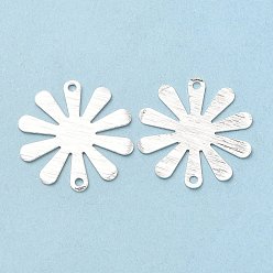 Посеребрённый Подвески из латуни, без кадмия и без свинца, цветок ссылки, 925 серебро покрытием, 18x17x1 мм, отверстие : 1.2 мм