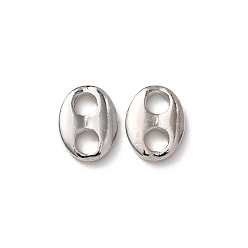 Платина Латунные соединители прелести, овальные звенья кофейного зерна, долговечный, стойки покрытие, платина, 7.5x5.5x1.5 мм, отверстие : 2 мм