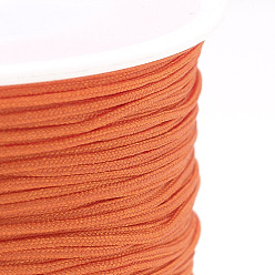 Dark Orange Nylon Thread, Chinese Knotting Cord, Dark Orange, 0.8mm, about 109.36 yards(100m)/roll