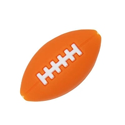 Rugby Пищевые экологически чистые силиконовые бусины, регби, 27x13x14 мм