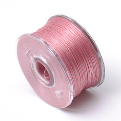 Pale Violet Red Special Coated Polyester Beading Threads for Seed Beads, Pale Violet Red, 0.1mm, about 50yards/roll