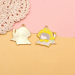 Желтый Подвески из эмали и сплава, грибные прелести, желтые, 25x16~24 мм
