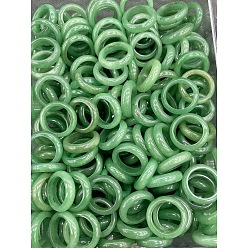 Зеленый Авантюрин Естественный зеленый авантюрин палец кольца, внутренний диаметр: 17~20 мм