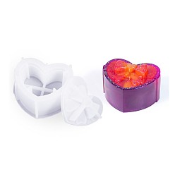 Сердце Коробка для хранения силиконовых форм, формы для украшения, формы для литья гипсовой смолы, белые, сердце, 73x92x43 мм