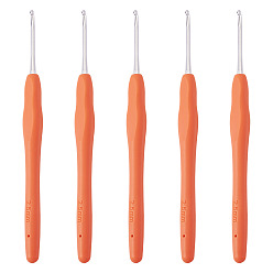 Mixed Color TPR Handle Aluminum Crochet Hook Needles, Mixed Color, 140x11.5mm, Pin: 2.5mm, 10pcs/set