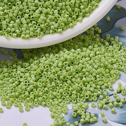 (DB0876) Matte Opaque Chartreuse AB MIYUKI Delica Beads, Cylinder, Japanese Seed Beads, 11/0, (DB0876) Matte Opaque Chartreuse AB, 1.3x1.6mm, Hole: 0.8mm, about 100000pcs/500g