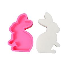 Rabbit Easter Rabbit DIY Candle Silhouette Silicone Molds, Car Freshie Molds, for Aroma Beads, Scented Candle Making, Rabbit, 12.6x7.8x3.5cm, Inner Diameter: 11.5x6.9cm