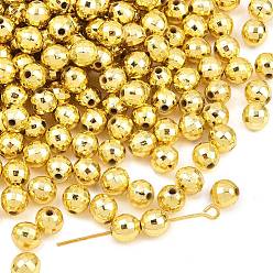с Золотистым Покрытием Акриловые бусины, граненые, круглые, с золотым покрытием, шириной около 6 мм, 6 мм длиной, отверстие : 1 мм, Около 5000 шт / 500 г