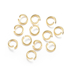 Real 18K Gold Plated 304 Stainless Steel Open Jump Rings, Metal Connectors for DIY Jewelry Crafting and Keychain Accessories, Real 18k Gold Plated, 20 Gauge, 6x0.8mm