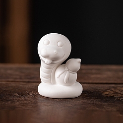 Белый Дым Фарфоровая змея с тыквенным декором, для украшения рабочего стола домашнего офиса, серый, 58x55x79 мм