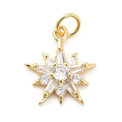Настоящее золото 18K Стойка металлическая латунная микропрофилированная кубическая циркония подвески, сверкающее звездное очарование, долговечный, с прыжковых колец, без кадмия и без свинца, реальный 18 k позолоченный, 15x13.5x3 мм, отверстие : 3 мм