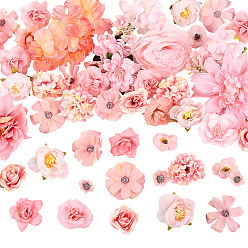 Pink 3 сумки 3 стили ткань цветок, искусственные цветочные головки, для поделок декоративный венок вечерние день рождения украшение дома, розовые, 12.5~80x22~143x20~105 мм