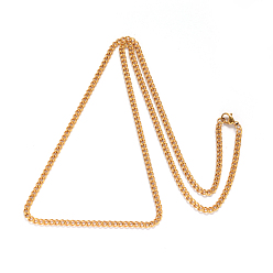 Golden 304 Stainless Steel Twisted Chain Curb Chain Necklaces, with Lobster Claw Clasps, Golden, 21.85 inch(55.5cm), 3mm