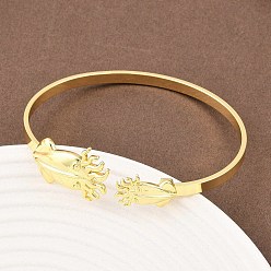 Squid Браслеты-манжеты из латуни с морскими организмами для женщин, реальный 18 k позолоченный, кальмар, внутренний диаметр: 2-5/8 дюйм (6.75 см)