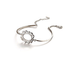 Platine Fabrication de bracelets en chaîne en laiton, bracelet de plateau, fleur, platine, 15x0.2 cm