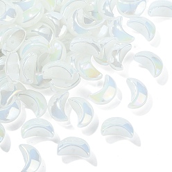 Белый 100 бусины лэмпворк ручной работы, луна, белые, 9x14x6.5 мм, отверстие : 1.2 мм