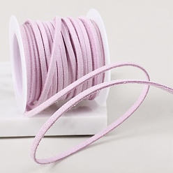 чертополох Плоский замшевый шнур 4.5м., двойное кружево из искусственной замши, чертополох, 3 мм, около 4.92 ярдов (4.5 м) / рулон