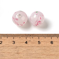 Pink Бусины лэмпворк , круглые, розовые, 12.5x12 мм, отверстие : 1.8 мм