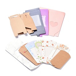 Mixed Color Paper Pillow Gift Fold Boxes, Wedding Party Candy Packaging Boxes, Mixed Color, 9x6.45x2.4cm