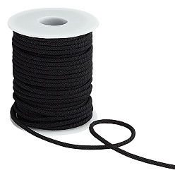 Черный 20м круглый шнур в нейлоновой оплетке, шнур с китайским узлом, с катушкой, чёрные, 3 мм