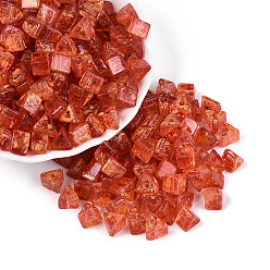 Оранжево-Красный Прозрачные стеклянные бусины пикассо, треугольные, оранжево-красный, 7.5x7.5~8.5x6~6.5 мм, отверстие : 1.4~1.6 мм, Около 775 шт / фунт