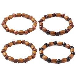 Couleur Mélangete Bracelets extensibles en bois naturel, couleur mixte, diamètre intérieur: 2-1/4 pouce (5.8 cm)