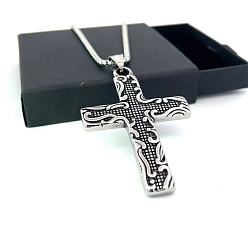 Нержавеющая Сталь Цвет Мужское винтажное хип-хоп ожерелье с крестом в виде колеса Amis из нержавеющей стали.