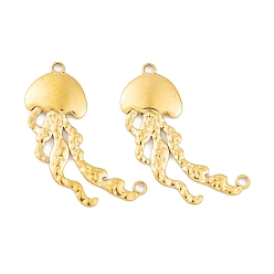 Настоящее золото 18K Ионное покрытие (ip) 304 подвески из нержавеющей стали, медузы ссылки, реальный 18 k позолоченный, 45x20x2.5 мм, Отверстие : 2.4 мм & 2.7 мм