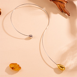 Золотой & Цвет Нержавеющей Стали 304 подвеска-капля из нержавеющей стали для женщин, золотые и нержавеющая сталь цвет, 11.81x0.08 дюйм (30x0.2 см), внутренний диаметр: 5.41 дюйм (13.75 см)