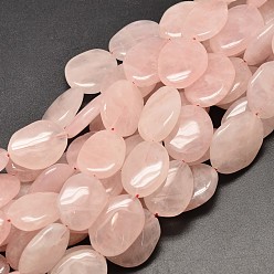 Quartz Rose Naturel a augmenté de pépites de quartz brins de perles, 22~30x17~25x6mm, Trou: 1mm, Environ 12~14 pcs/chapelet, 15.7 pouce