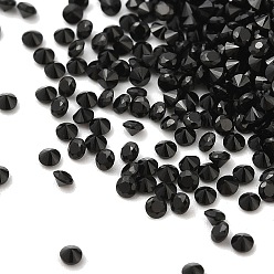 Черный Кубического циркония кабошоны, граненых алмазов, чёрные, 1.2x1 мм