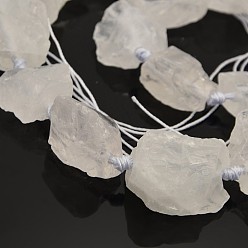 Хрусталь Натуральный драгоценный камень кристалл кварца грубые самородки бусины, 13~40x10~26x10~23 мм, отверстие : 2 мм, около 14~19 шт / нитка, 16.54 дюйм