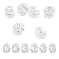 Letter G 6шт. 925 полые бусины с инициалами из стерлингового серебра, серебряные, Буква G, 5.5~6x3.5~4x3 мм, отверстие : 3.5~4x1.3~1.7 мм