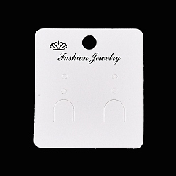 Белый Карточки с серьгами с принтом прямоугольной бумажной короны, белые, 5x4.5x0.04 см