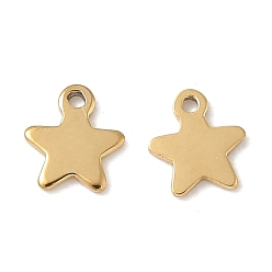 Золотой 304 прелести нержавеющей стали, звезда очарование, золотые, 5.5x4.5x0.5 мм, отверстие : 0.7 мм