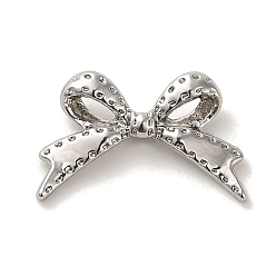 Platinum Rack Plating Alloy Beads, Cadmium Free & Nickel Free & Lead Free, Bowknot, Platinum, 11x18x3.5mm, Hole: 1.8mm