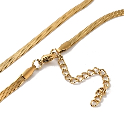 Golden 304 Stainless Steel Snake Chains Necklaces for Women, Golden, 16.38x0.12 inch(41.6x0.3cm)