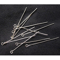 Платина Железный штифт, без кадмия и без свинца, платина, 22x0.7 мм, отверстие : 2 мм, Около 12000 шт / 1000 г