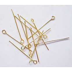 Золотой Железный штифт, без кадмия и без свинца, золотые, 32x0.7 мм, отверстие : 2 мм, Около 7600 шт / 1000 г