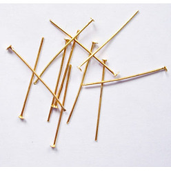 Золотой Железные штыри с плоской головкой, золотые, 22x0.75~0.8 мм, 20 датчик, Около 8333 шт / 1000 г, Руководитель: 2 mm