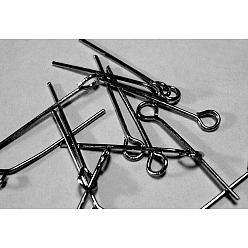 Черный Цвет Металла Железный штифт, без кадмия и без свинца, металлический черный , 45x0.7 мм, отверстие : 2 мм, Около 6000 шт / 1000 г