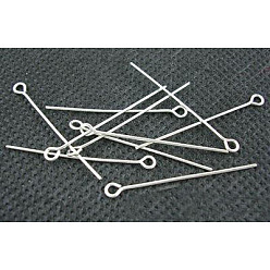 Платина Железный глазок без никеля, платиновый цвет, Размер: около 0.7 мм толщиной, 3.0 см длиной, отверстие : 2 мм, Около 8000 шт / 1000 г